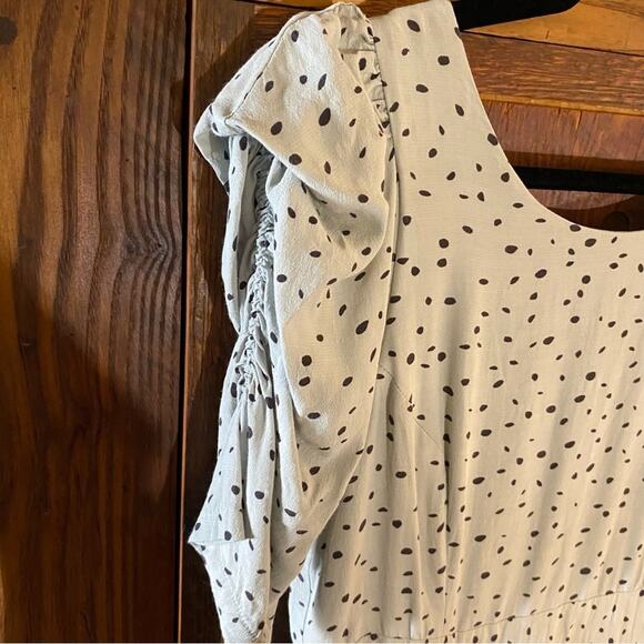 BCBGeneration Polka Dot Mini Dress Size 8 Mint Green Low Back 1/2 Sleeve Dress - Picture 6 of 10